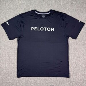 Peloton Men's XL Performance T Shirt Black Logo Athletic Gym Workout Tee